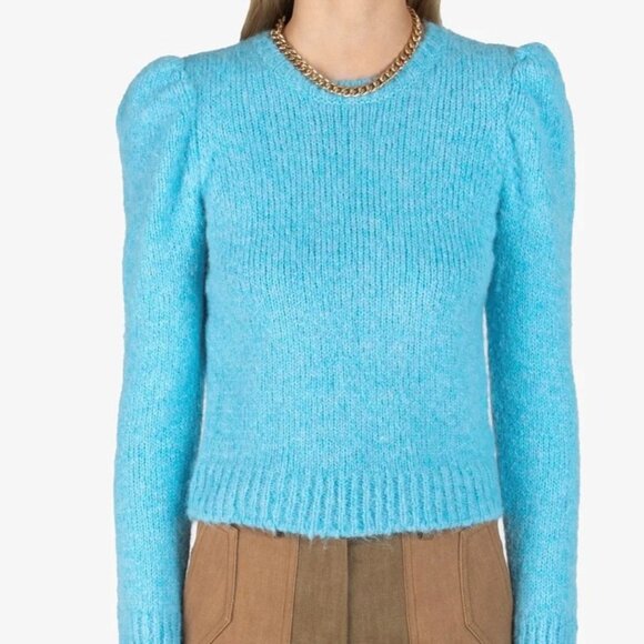 Derek Lam 10 Crosby Locken Puff Sleeve Sweater in Light Blue - Women's - Picture 2 of 12